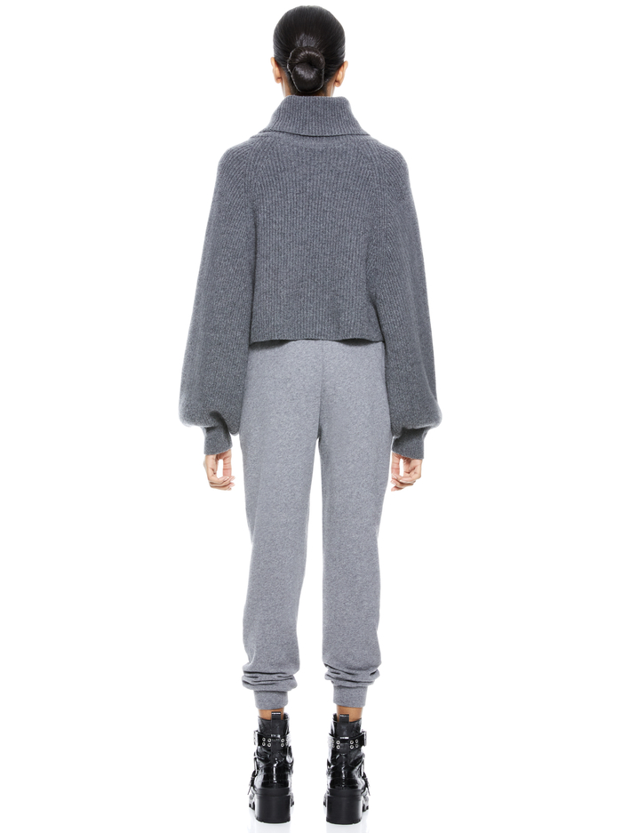 NORIKO TWO WAY PULLOVER - MED HEATHER GREY image 1 - Alice And Olivia