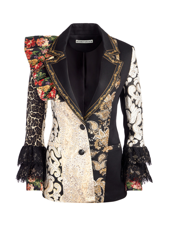 MULTI-FAIE MIXED MEDIA BLAZER