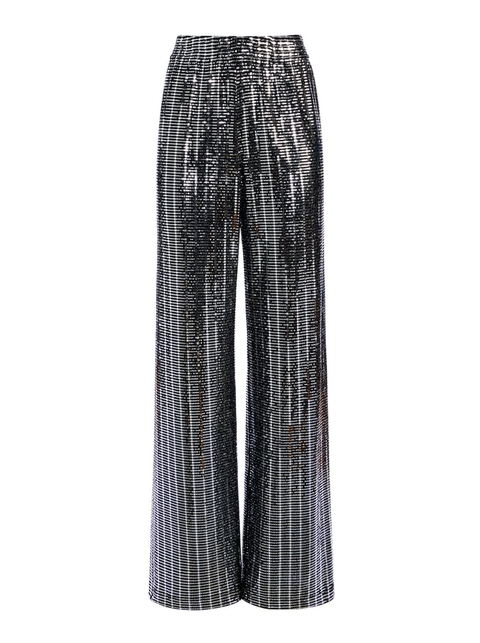 ELBA WIDE LEG PANT - SILVER/BLACK image 5 - Alice And Olivia