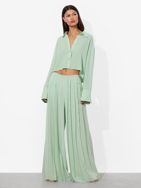 GREEN TEA-JENNA PLEATED PULL ON PANT
