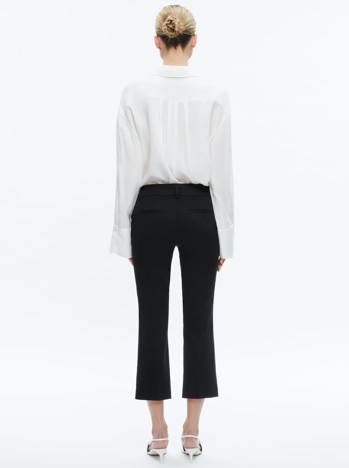 JANIS LOW RISE CROPPED FLARE PANT - BLACK image 2 - Alice And Olivia