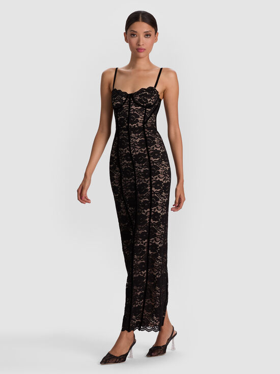 BLACK-CARISSA LACE MAXI DRESS