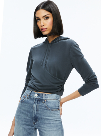 BLACK-KIRK WRAP FRONT HOODIE