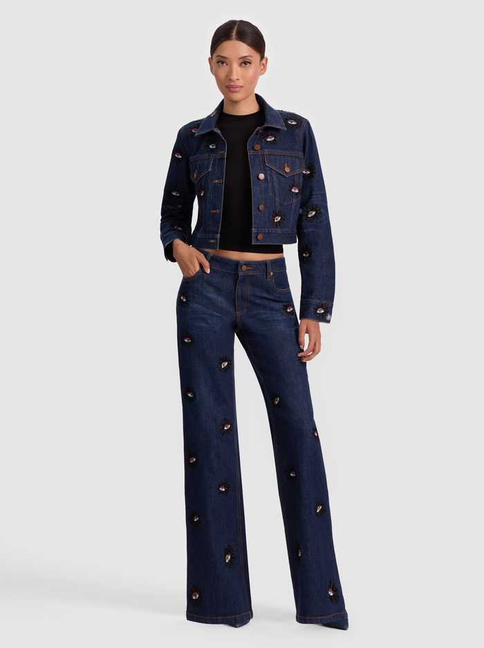 ROXIE EMBELLISHED JEAN - CATHERINE DARK image 4 - Alice And Olivia