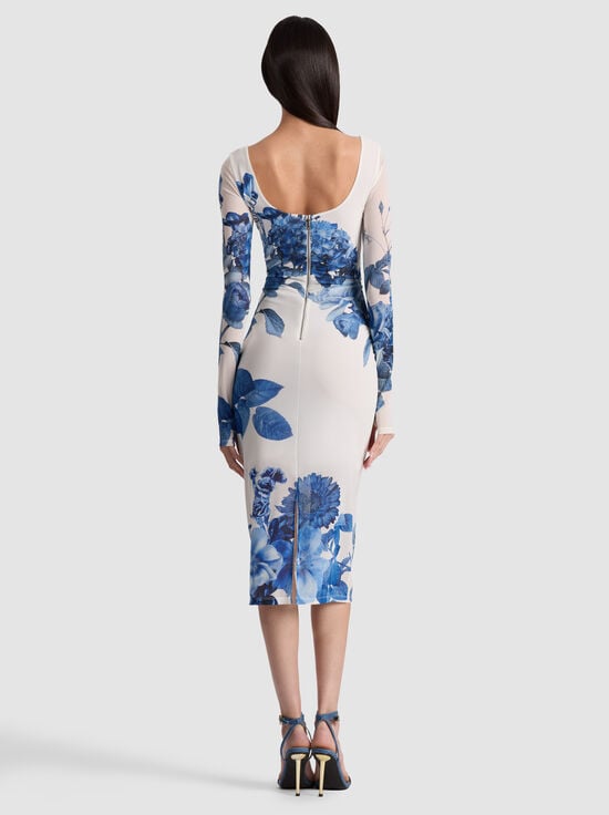 AFFECTION-DELORA SCOOP NECK MIDI DRESS