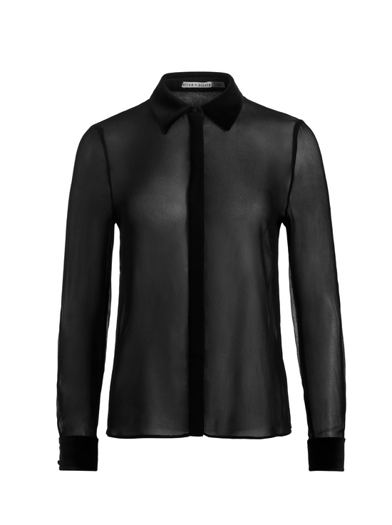 BLACK/BLACK-WILLA COMBO BLOUSE