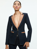 BREANN FITTED BLAZER - DARK RINSE