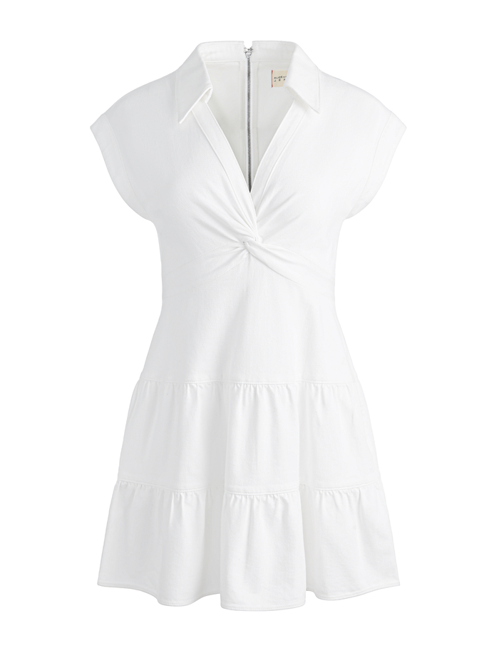 MILA DENIM MINI DRESS - WHITE image 5 - ALICE + OLIVIA