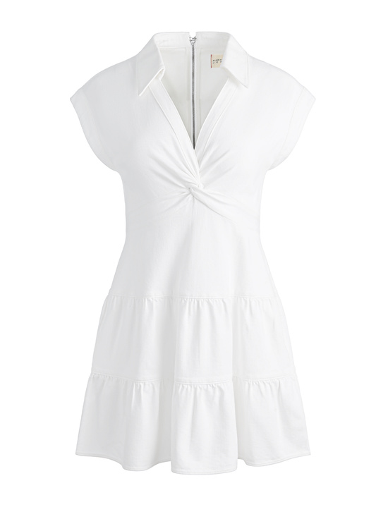 WHITE-MILA DENIM MINI DRESS