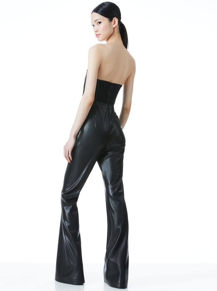 LAVERA VEGAN LEATHER JUMPSUIT - BLACK image 1 - Alice And Olivia