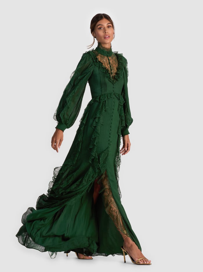 ELEA MAXI DRESS - GREEN MYSTIQUE image 5 - Alice And Olivia