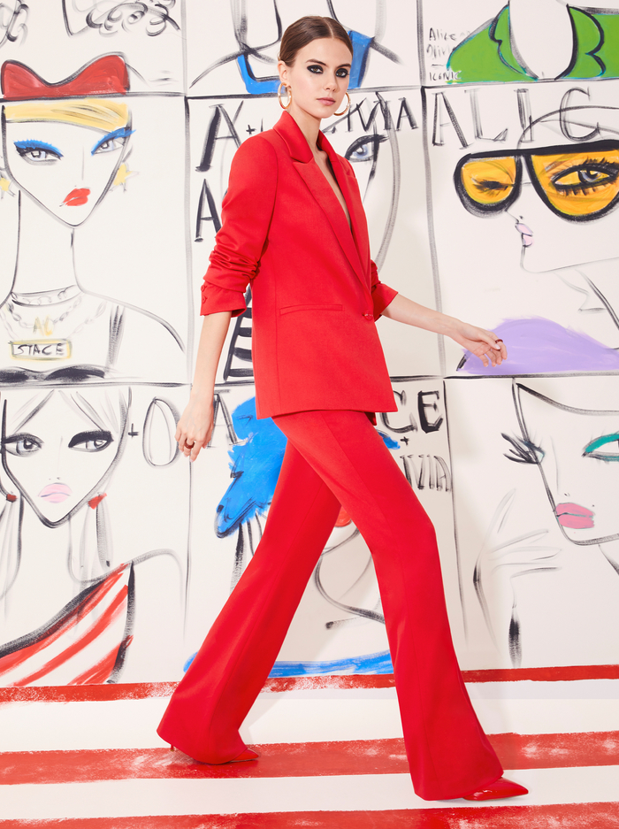 DEANNA HIGH RISE BOOTCUT PANT - PERFECT RUBY image 6 - ALICE + OLIVIA