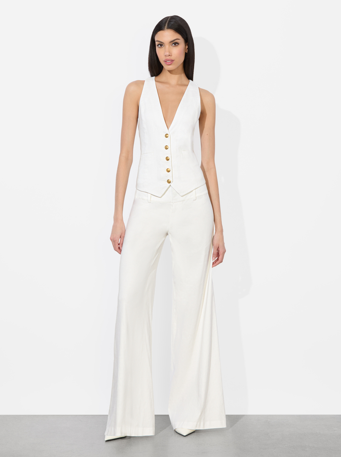 MAZIE LINEN VEST - OFF WHITE image 1 - Alice And Olivia