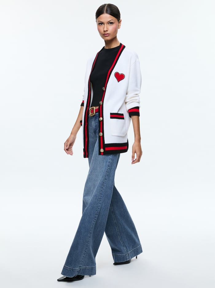 BRADFORD CARDIGAN - ECRU MULTI image 4 - Alice And Olivia