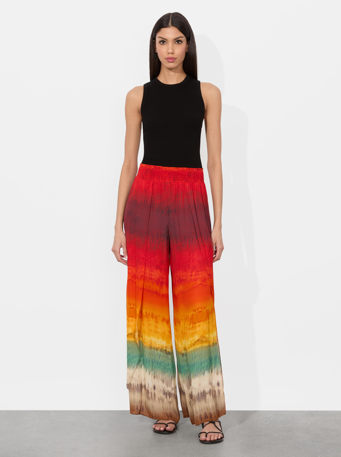 LARISSA OPEN PLEAT PANT - CRYSTAL TIE DYE image 2 - Alice And Olivia
