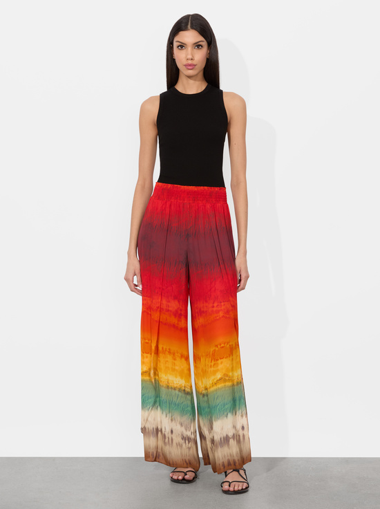 CRYSTAL TIE DYE-LARISSA OPEN PLEAT PANT
