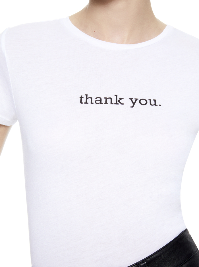 CICELY THANK YOU TEE - WHITE image 3 - Alice And Olivia