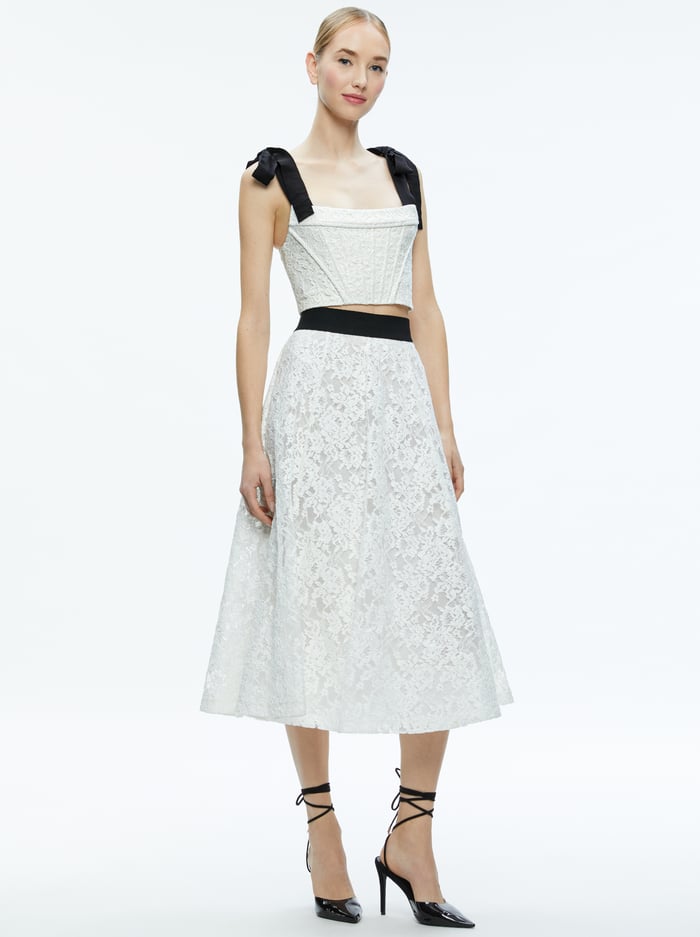 CLARA BOW STRAP BUSTIER CROP TOP - OFF WHITE image 3 - Alice And Olivia