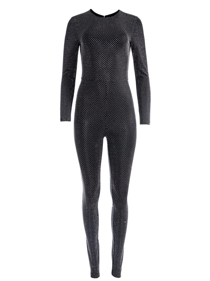 FREDDIE CREWNECK EMBELLISHED CATSUIT - BLACK/SILVER image 5 - Alice And Olivia