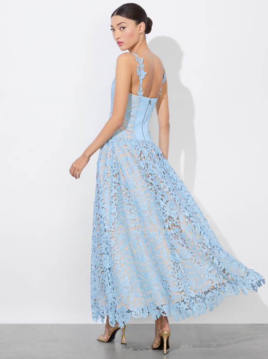 MINERAL BLUE-ANABELLA DROP WAIST DRESS