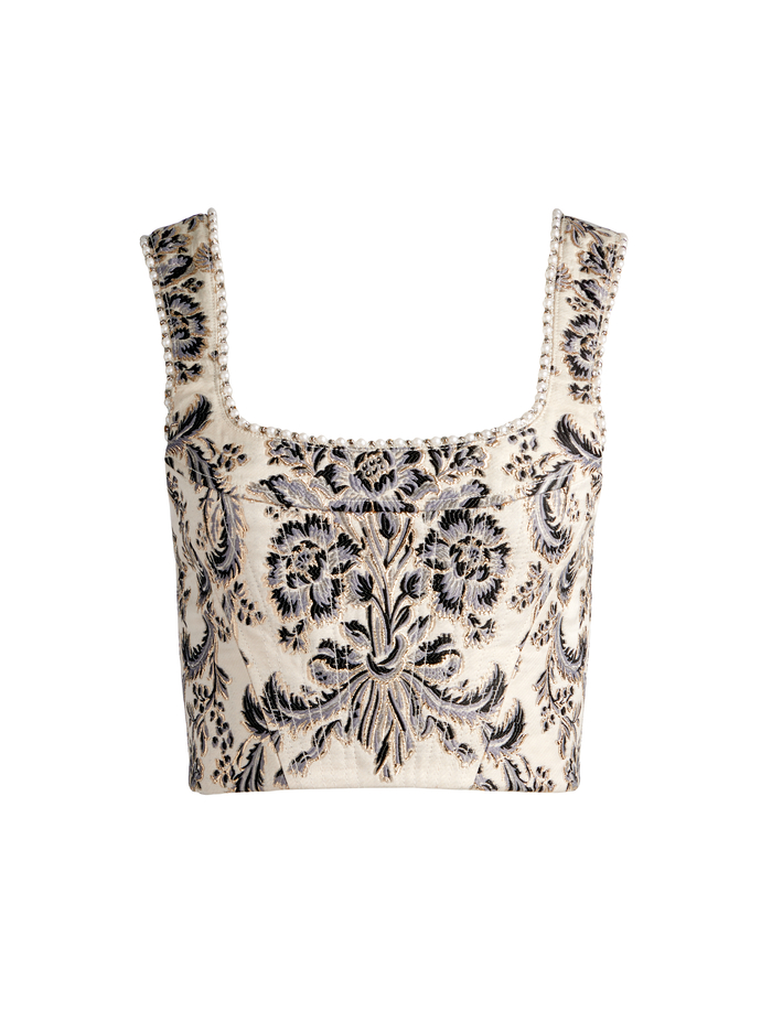GUINEVERE EMBELLISHED BUSTIER - MOONLIT ROCOCO VANILLA image 5 - Alice And Olivia