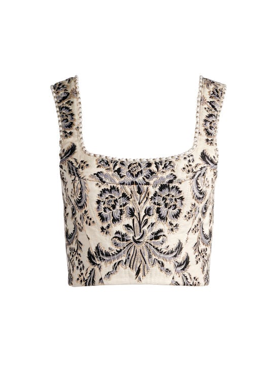MOONLIT ROCOCO VANILLA-GUINEVERE EMBELLISHED BUSTIER