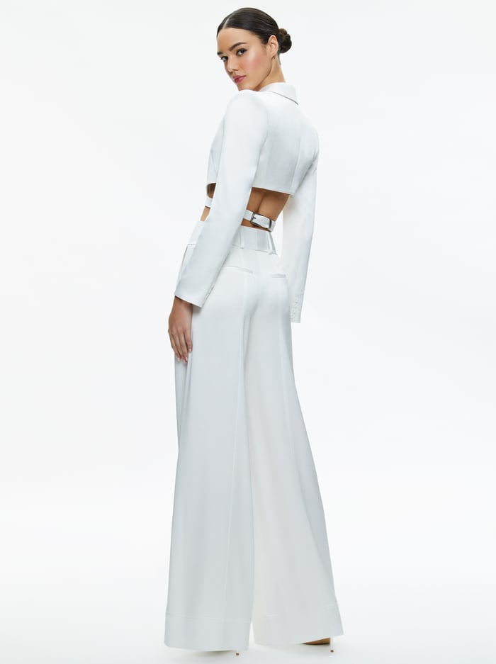 LEONE CROPPED WRAP BLAZER - OFF WHITE image 1 - Alice And Olivia