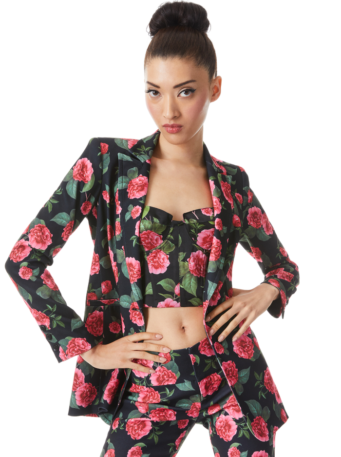 BREANN LONG FITTED BLAZER - CHERI FLORAL - Alice And Olivia