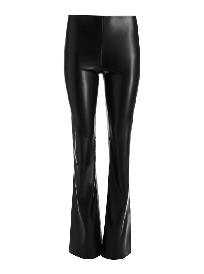 TINA VEGAN LEATHER SPLIT HEM PANT - BLACK image 5 - Alice And Olivia