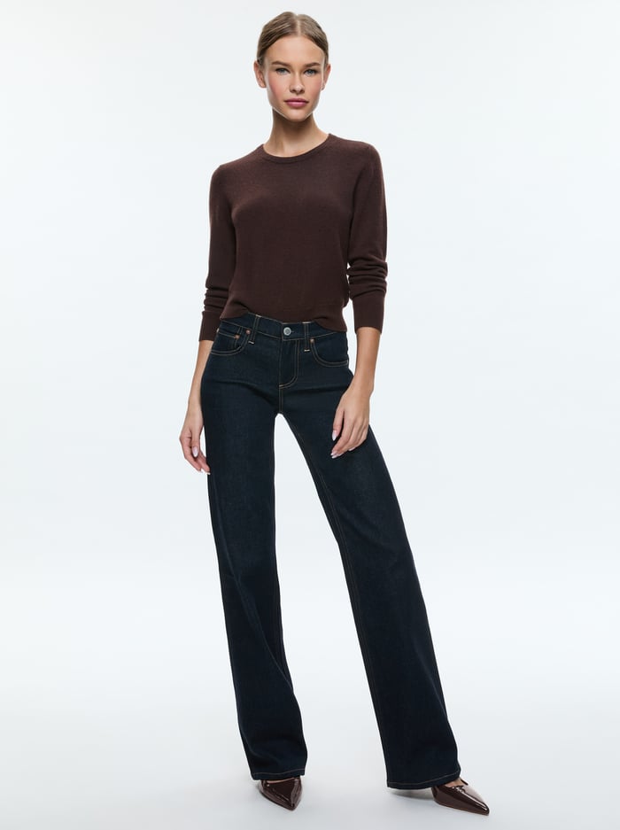 BODIE LOW RISE JEAN - DARK RINSE image 5 - Alice And Olivia