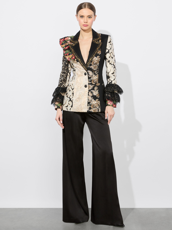 MULTI-FAIE MIXED MEDIA BLAZER