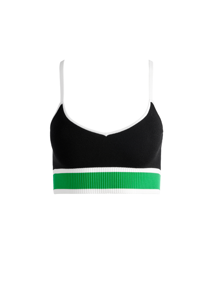 MAUDE KNIT BRALETTE - BLACK/GARDEN GREEN image 4 - Alice And Olivia