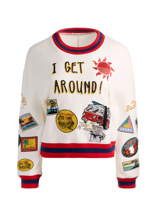 I GET AROUND-RUSSELL EMBROIDERED CREWNECK SWEATSHIRT