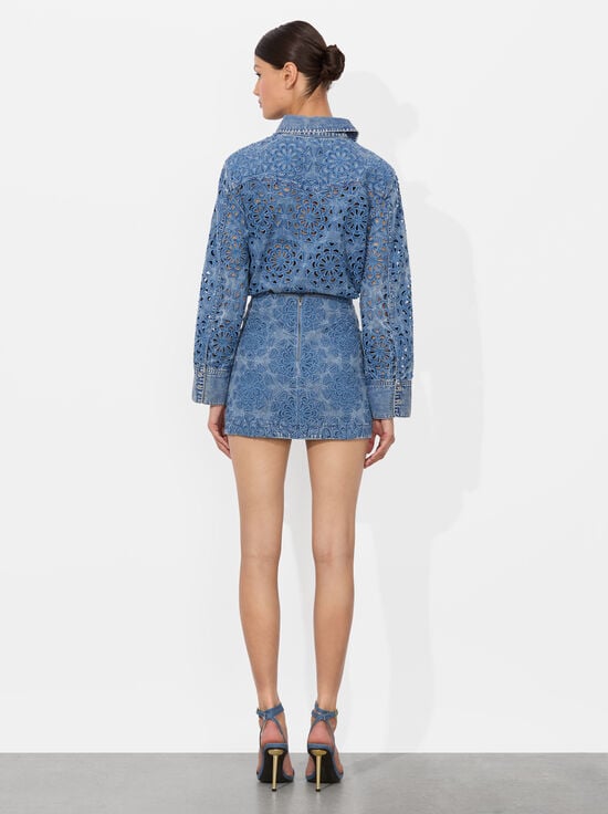 AVERY BLUE-RUBI DENIM MICRO SKIRT