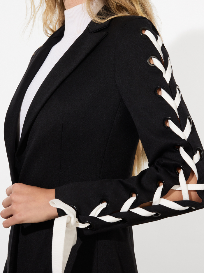 BREANN LACE UP BLAZER - BLACK image 3 - Alice And Olivia