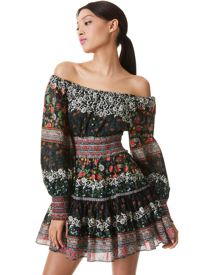 CLEMENTINA TIERED MINI DRESS - PARADISE MULTI image 2 - Alice And Olivia