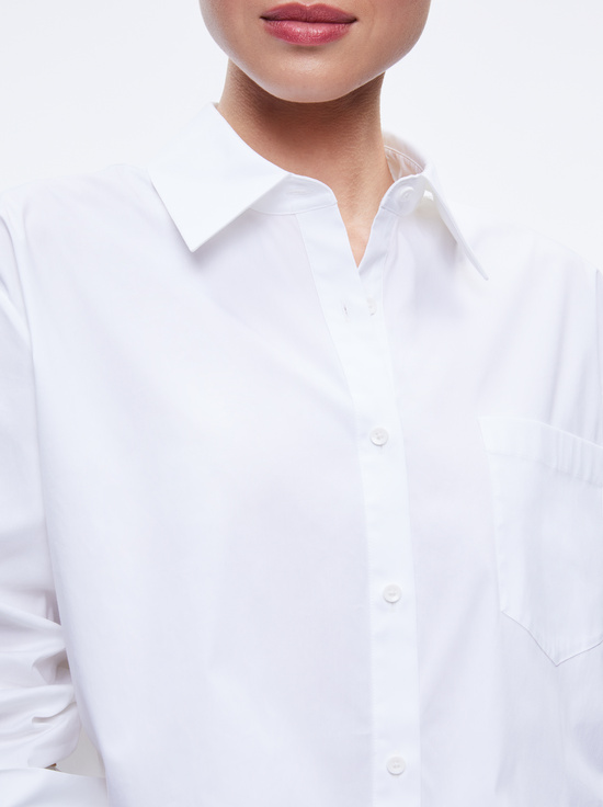 OFF WHITE-FINELY CROPPED BUTTON DOWN