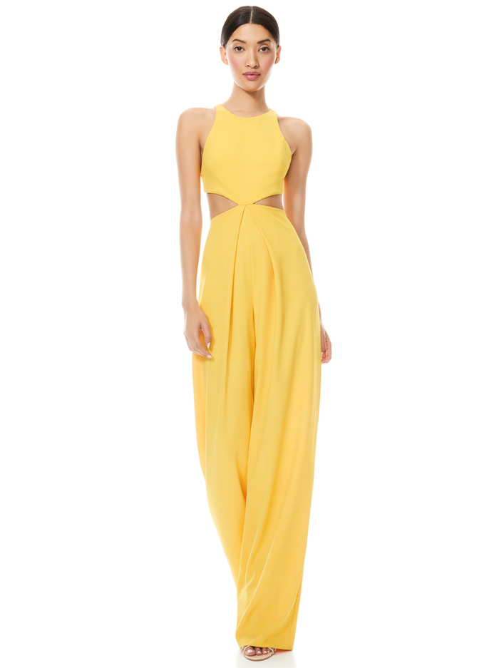 CARA CUT OUT JUMPSUIT - GOLDEN ROD image 4 - Alice And Olivia