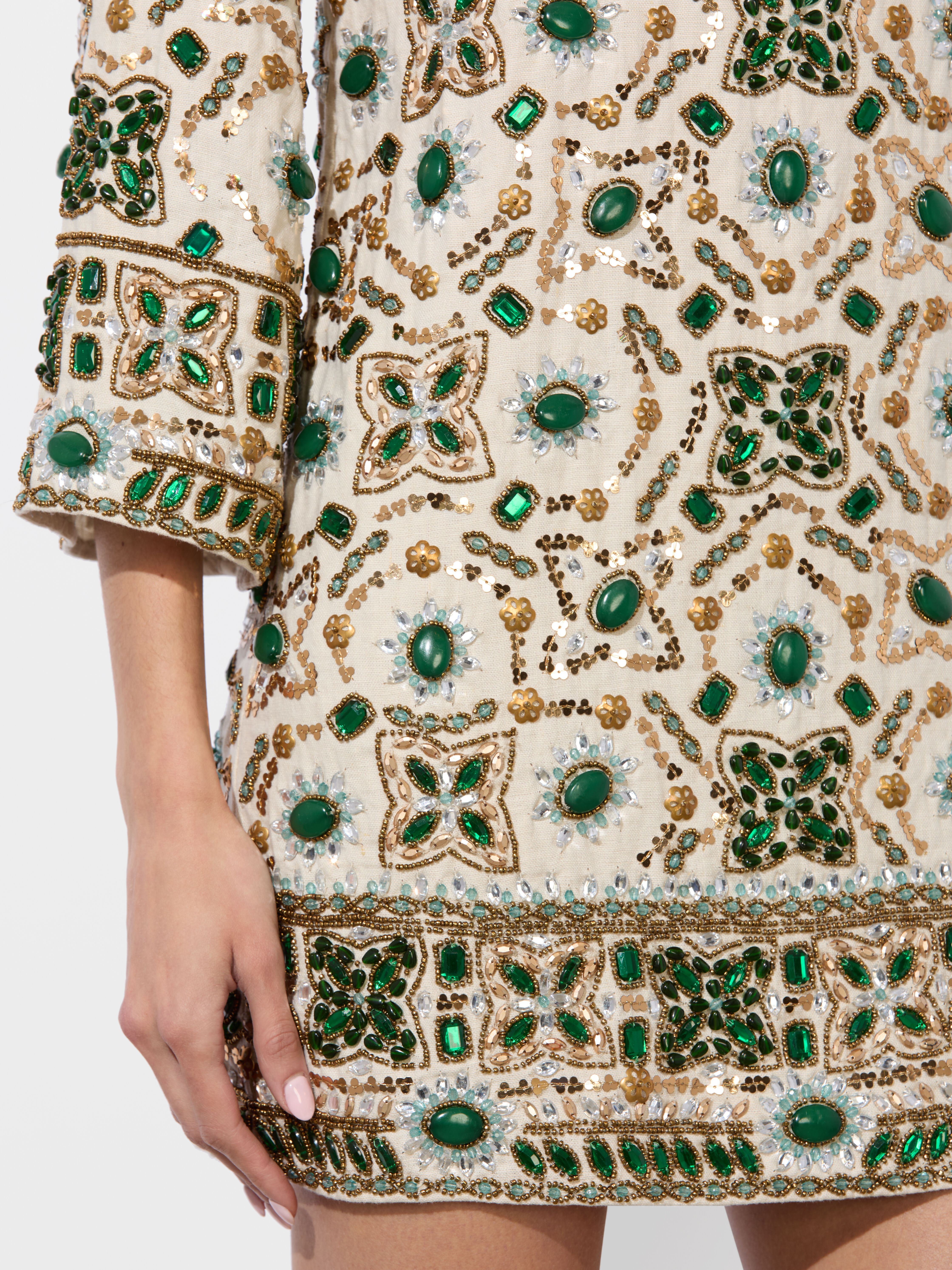 Eleonora Embellished Tunic Dress In Off White Multi | Alice