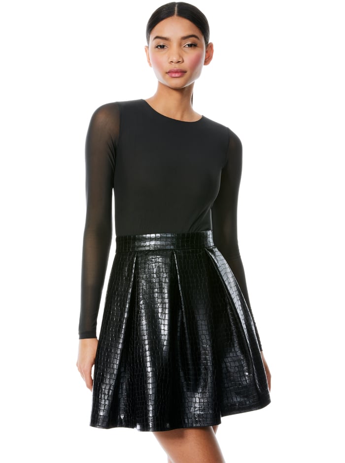 CHARA VEGAN MINI DRESS - BLACK image 2 - Alice And Olivia