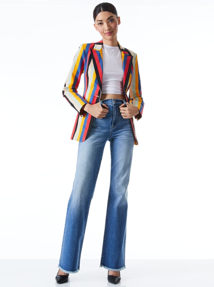 BREANN FITTED BLAZER - BOHEME STRIPE image 4 - ALICE + OLIVIA