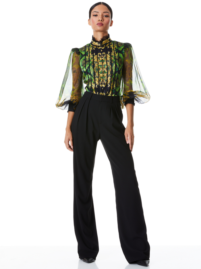 BETTINA BLOUSON SLEEVE TOP - RENDEZVOUS image 4 - Alice And Olivia