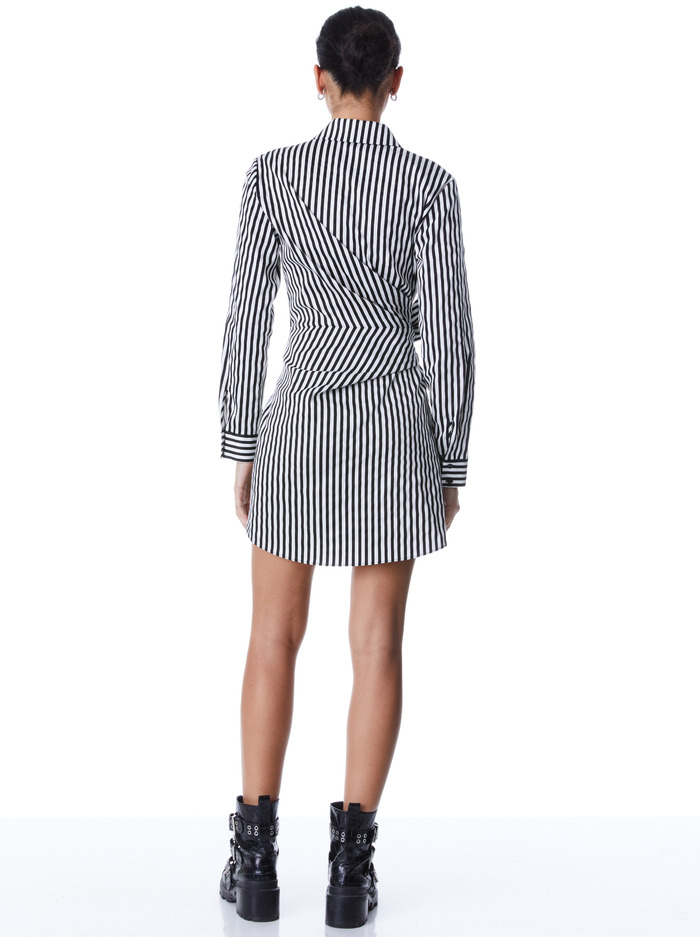 REINA DRAPED SHIRT DRESS - JOY STRIPE image 1 - Alice And Olivia