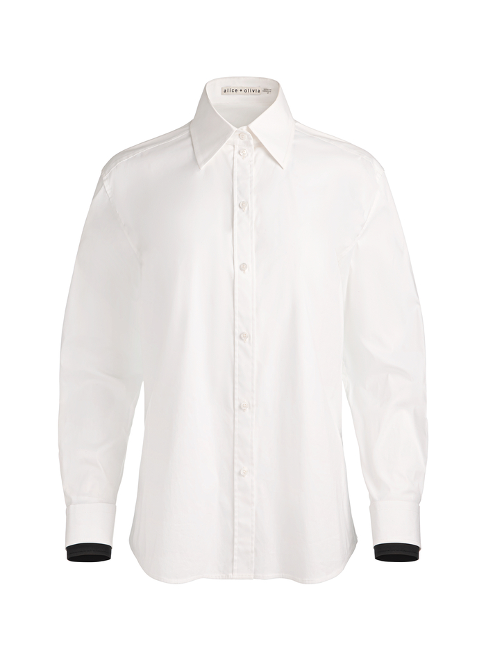 PERFECT BUTTON DOWN - OFF WHITE/BLACK image 5 - Alice And Olivia