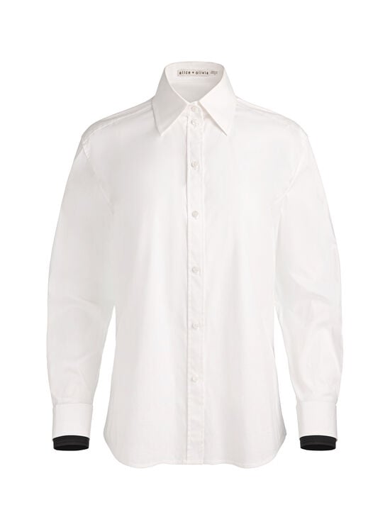 OFF WHITE/BLACK-PERFECT BUTTON DOWN