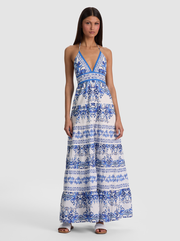 KAROLINA TIERED MAXI DRESS - SOLSTICE - ALICE + OLIVIA