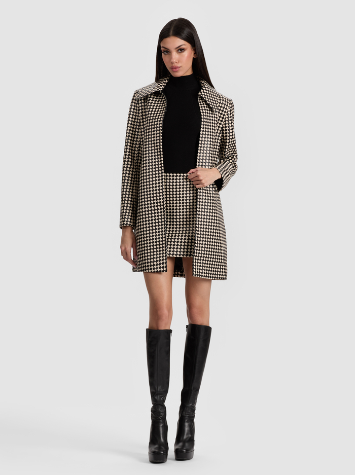 LOGAN VEGAN COAT - BLACK/BISCOTTI image 4 - Alice And Olivia