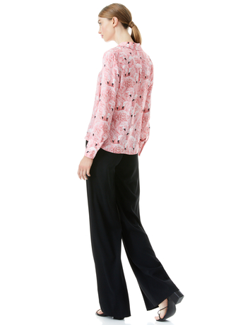 SIXTIES FLAMINGO-WILLA FLAMINGO PRINT PLACKET TOP-