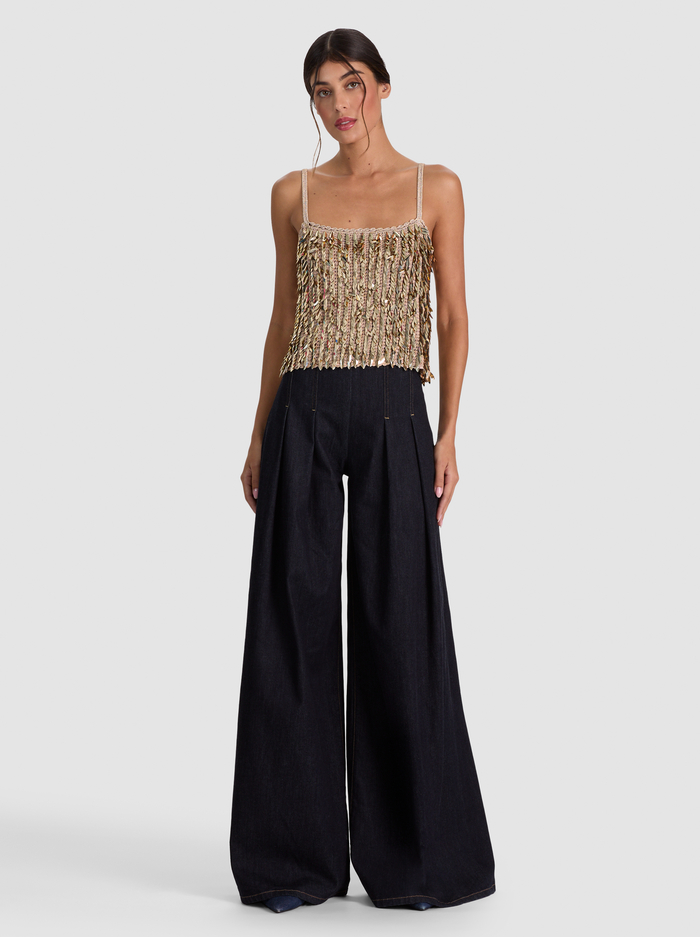 NICOLETTE SEQUIN TANK - SAND/GOLD image 1 - ALICE + OLIVIA