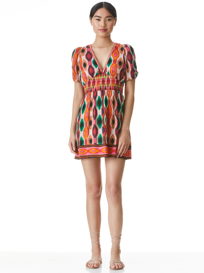TATIANA MINI DRESS - WARM BREEZE MULTI image 2 - Alice And Olivia